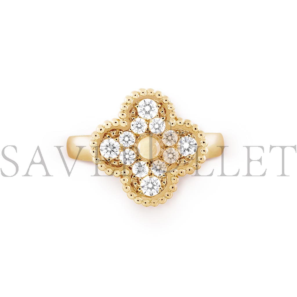 VAN CLEEF ARPELS VINTAGE ALHAMBRA RING - YELLOW GOLD, DIAMOND  VCARO26M00